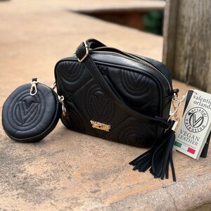 Valentino Orlandi Elegant Black Crossbody Bag